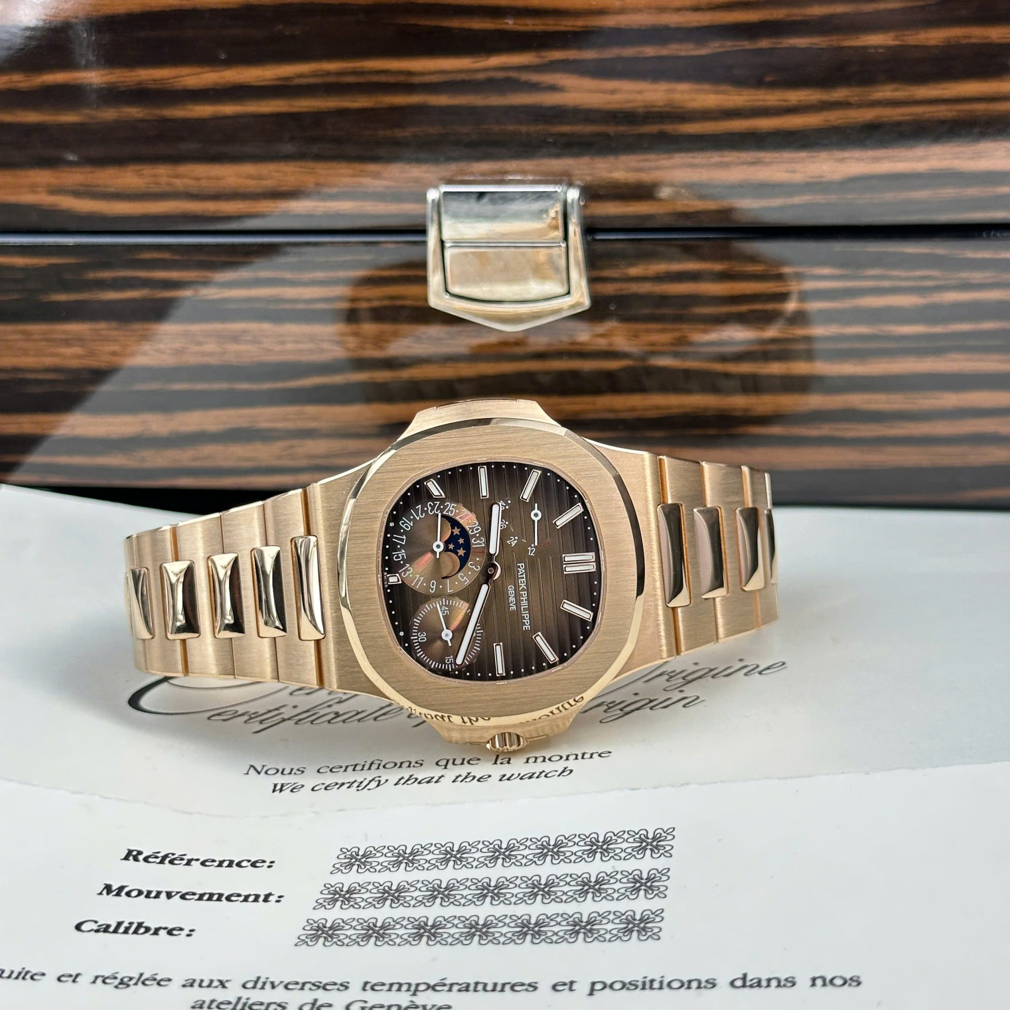 Patek Philippe Nautilus 5712/1R-001 Brown Dial 18K Solid Gold 1:1 CNC Custom Made 40mm - Image 4