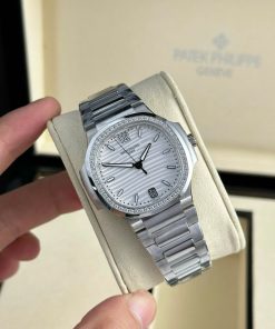 Patek Philippe Nautilus 7118/1200A-010 Steel White Dial Stone-set Bezel Best Clone 3KF 35.2mm