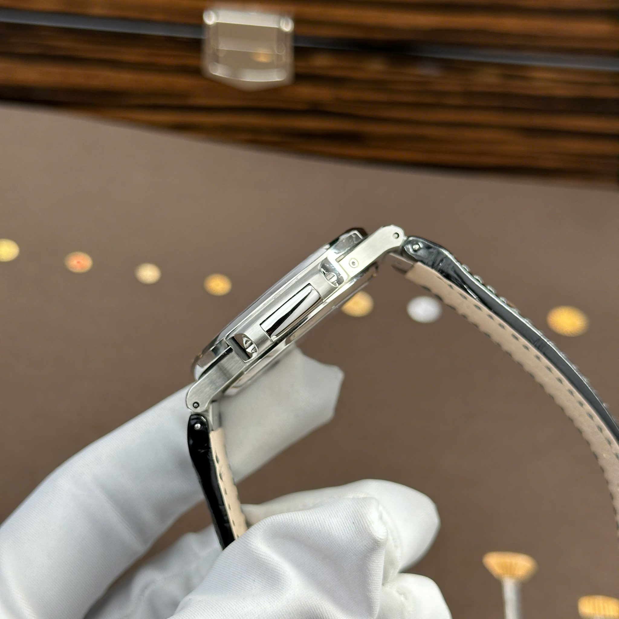 Patek Philippe Nautilus 5724G-001 Blue Dial Baguette Moissanite Full Functions Modified Max Options 40mm - Image 11