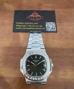 Patek Philippe Nautilus 5711/1300A-001 Green Dial Custom CVD Baguette Diamonds 40mm