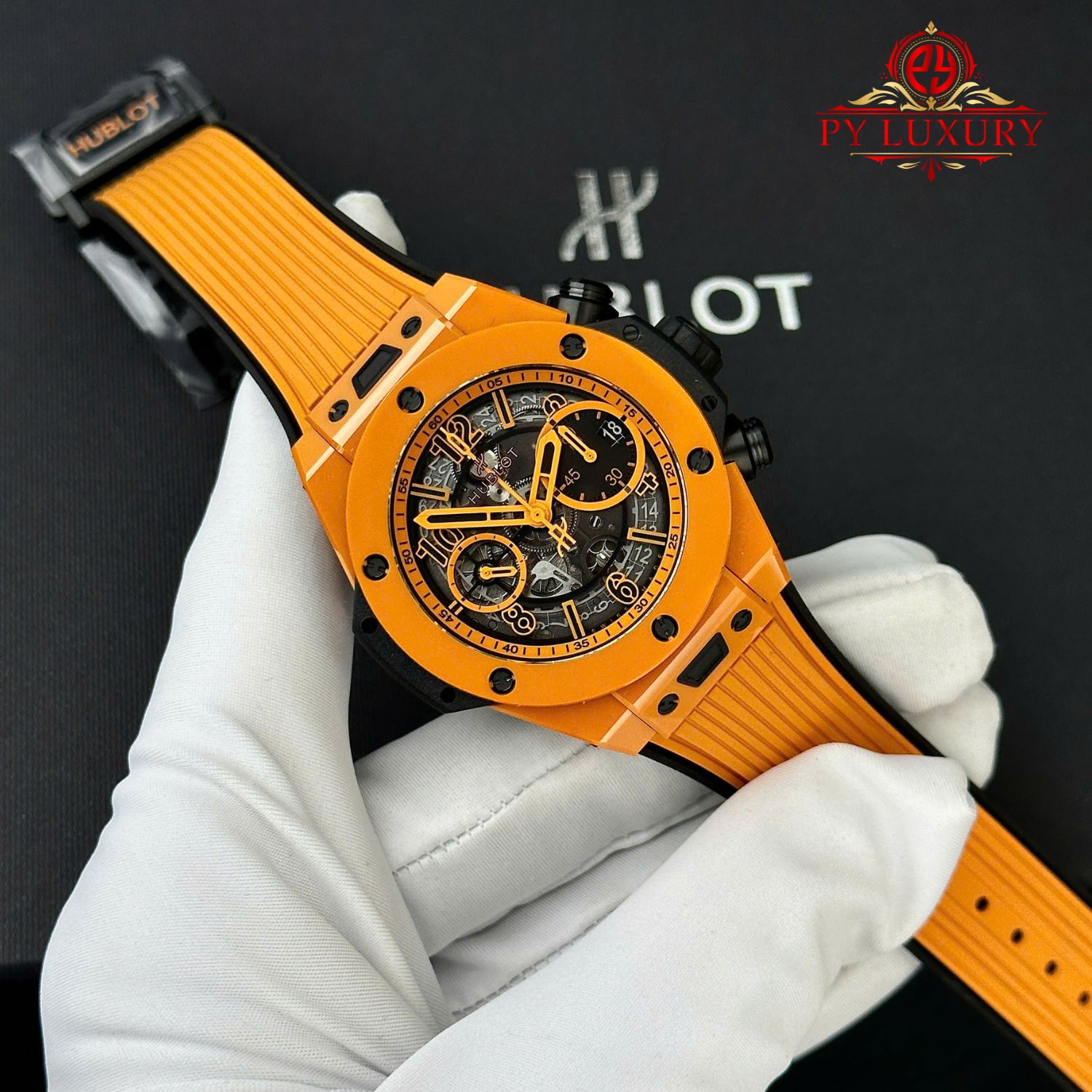 Hublot Big Bang Unico Orange Ceramic Chronograph Best Replica BBF 42mm - Image 2