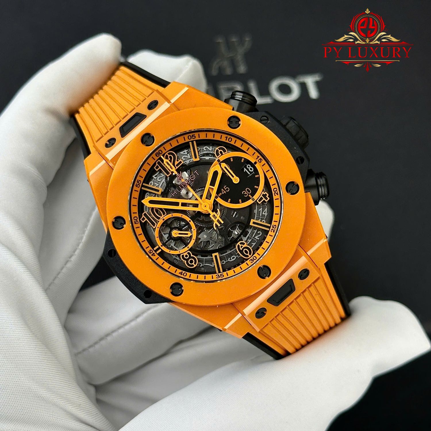 Hublot Big Bang Unico Orange Ceramic Chronograph Best Replica BBF 42mm - Image 4