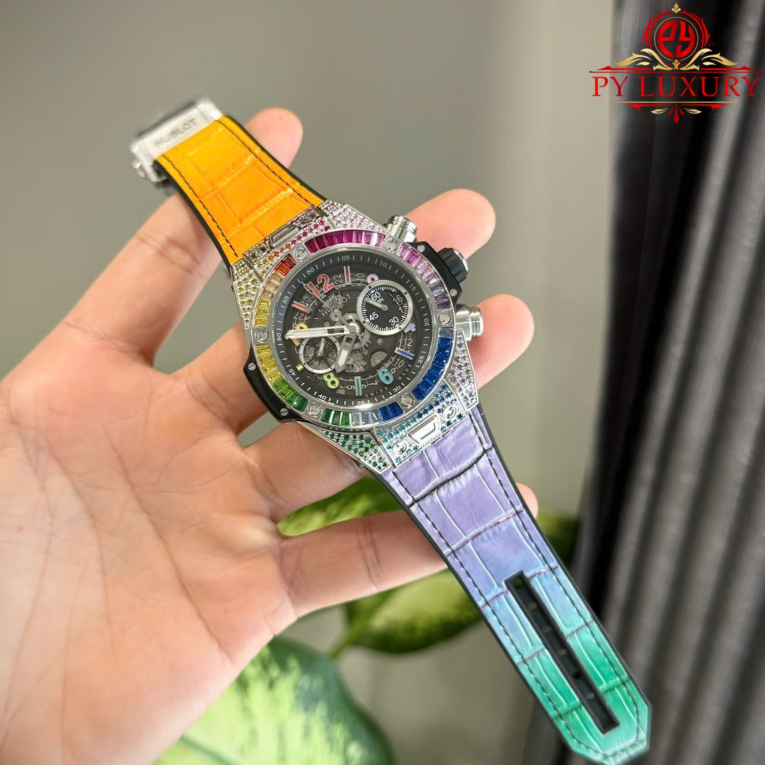 Hublot Big Bang Unico Titanium Rainbow Leather Strap Best Replica ZF 45mm - Image 2