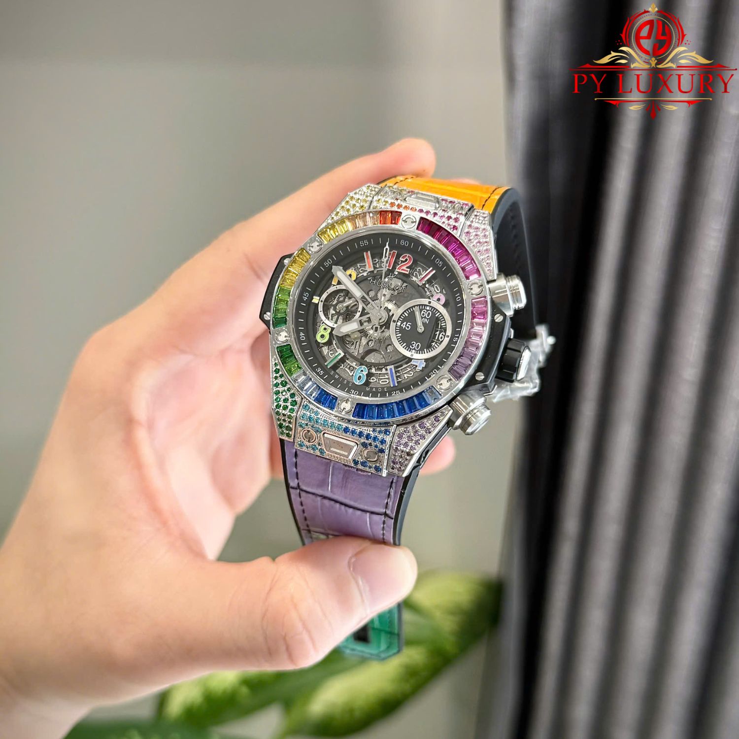 Hublot Big Bang Unico Titanium Rainbow Leather Strap Best Replica ZF 45mm - Image 3