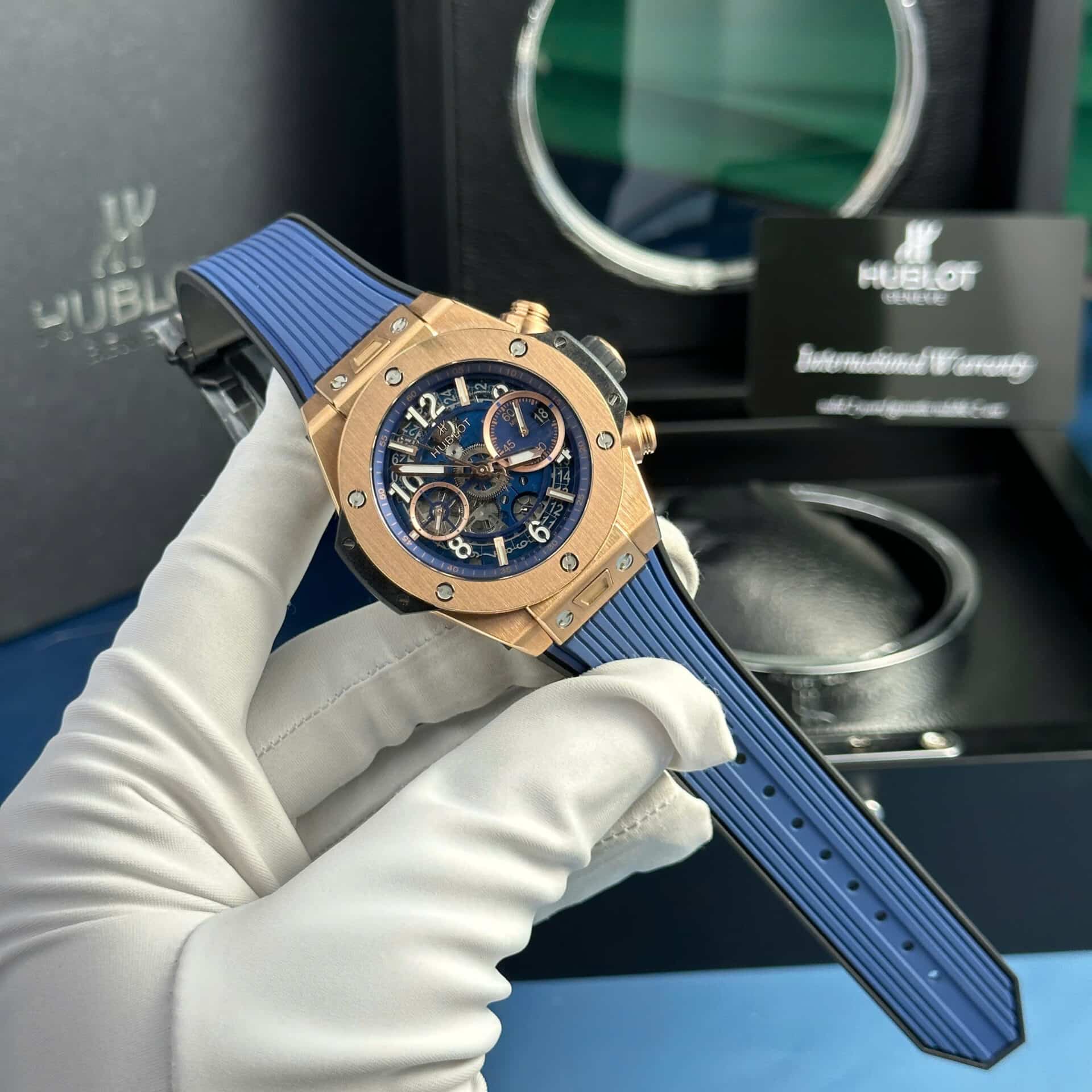 Hublot Big Bang Unico King Gold Blue Dial Best Replica BBF 42mm - Image 2
