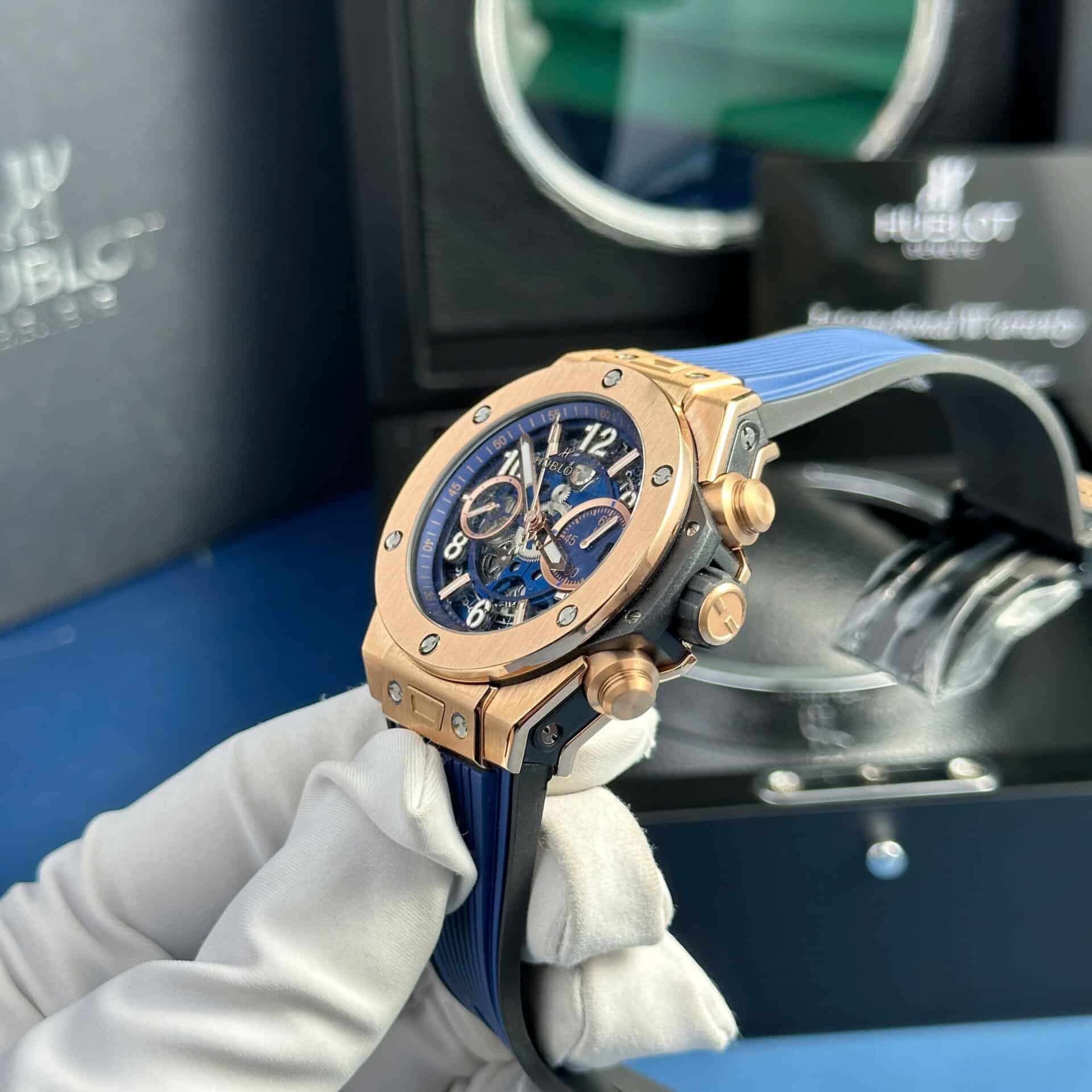 Hublot Big Bang Unico King Gold Blue Dial Best Replica BBF 42mm - Image 3