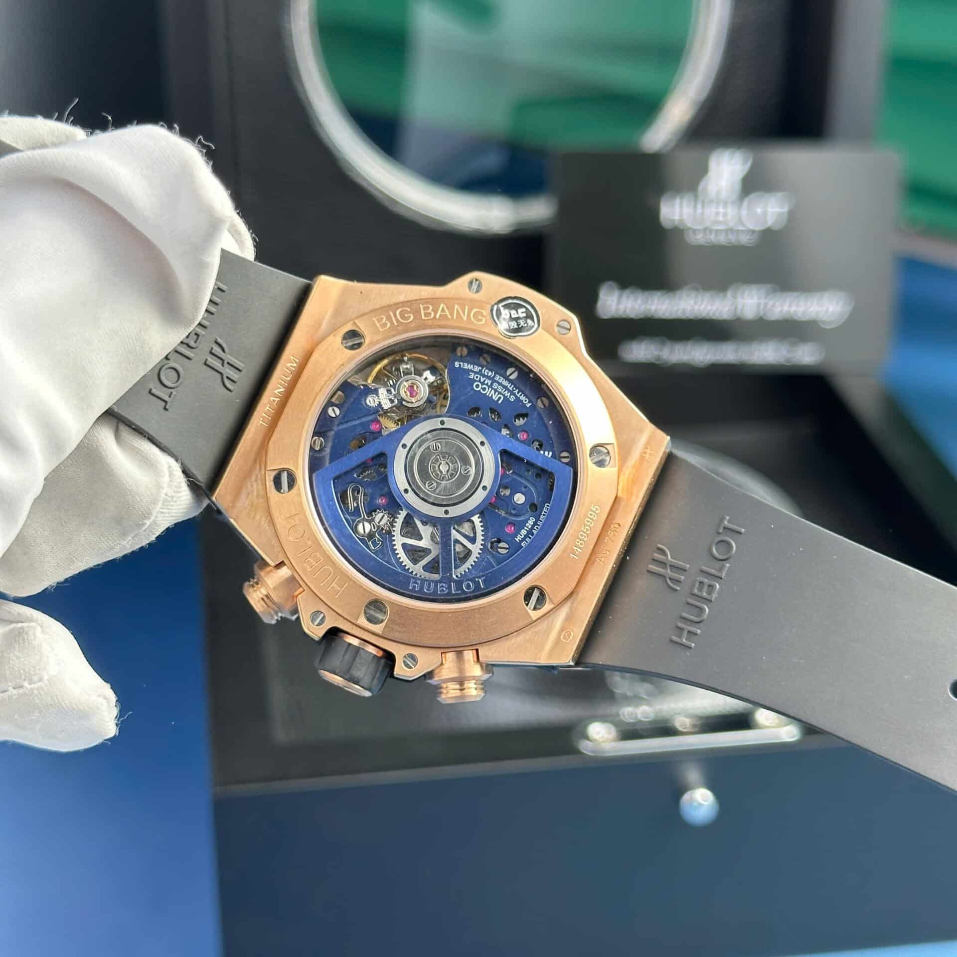 Hublot Big Bang Unico King Gold Blue Dial Best Replica BBF 42mm - Image 6