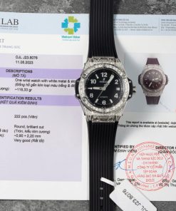 Hublot Big Bang One Click Steel Pavé Black Dial Custom Natural Diamonds Best Replica 39mm