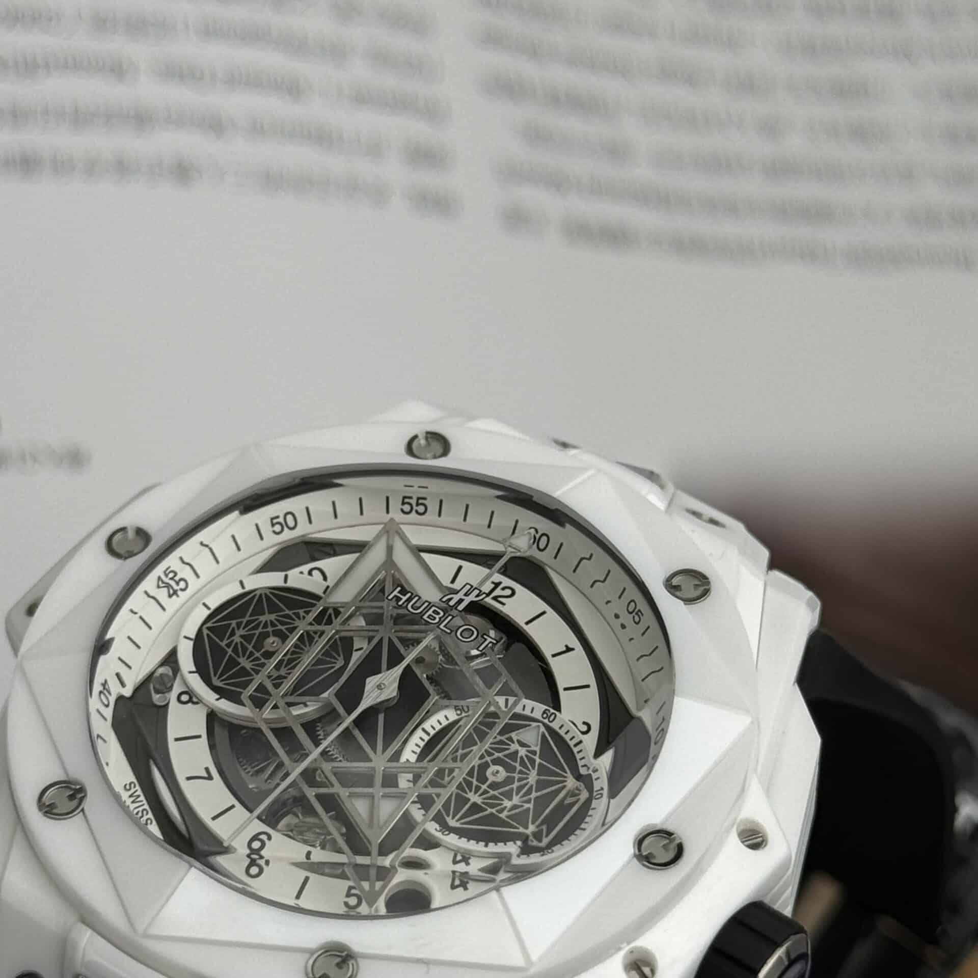 Hublot Big Bang Sang Bleu II White Ceramic Rubber Top Quality Replica BBF 45mm - Image 5