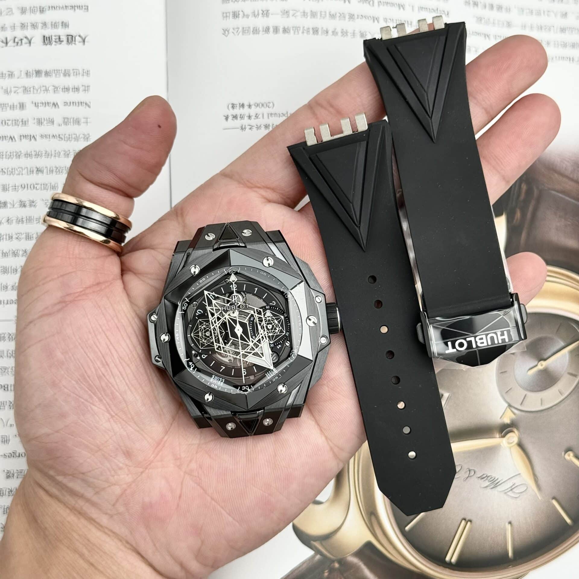Hublot Big Bang Sang Bleu II Black Ceramic Black Dial Best Replica 45mm
