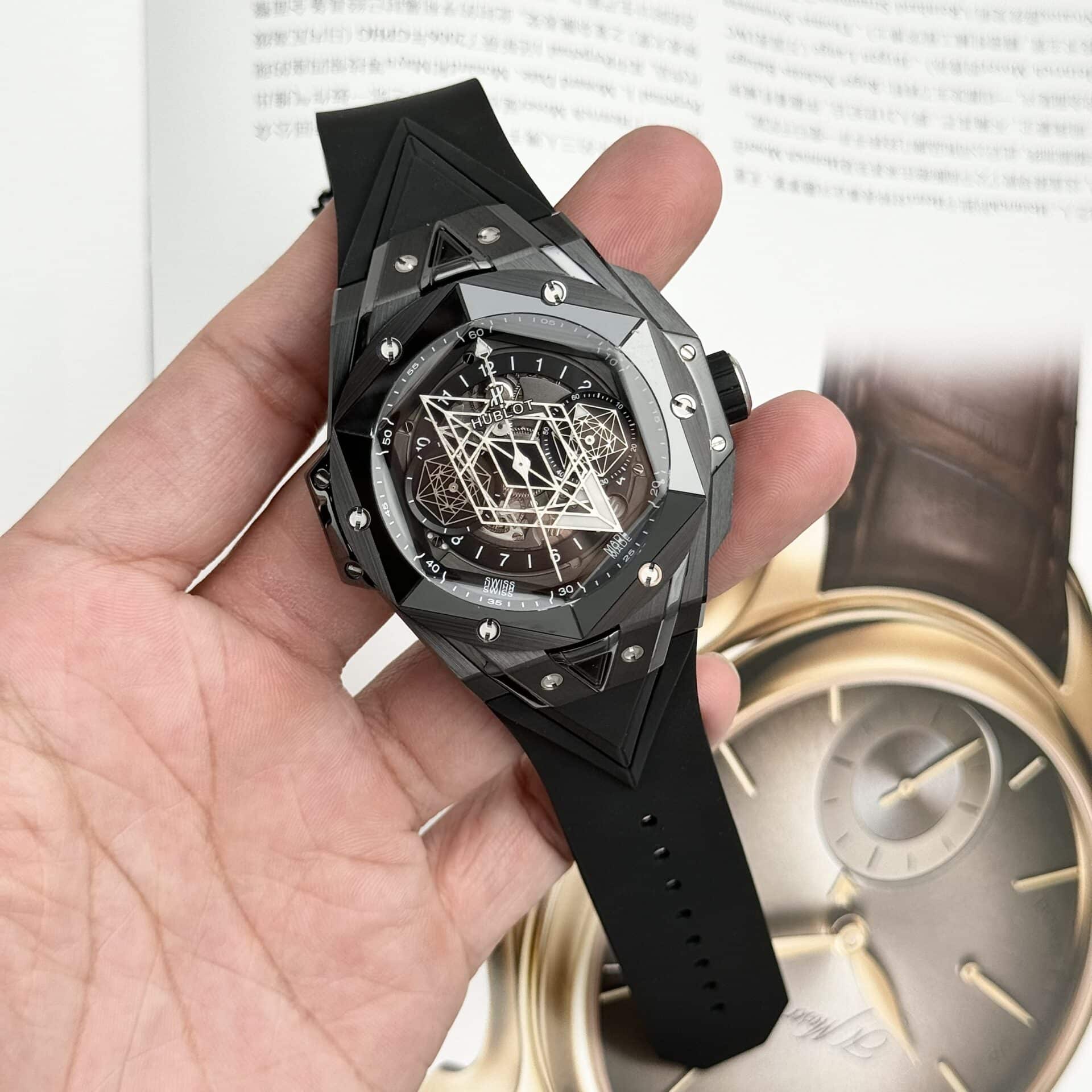 Hublot Big Bang Sang Bleu II Black Ceramic Black Dial Best Replica 45mm - Image 2