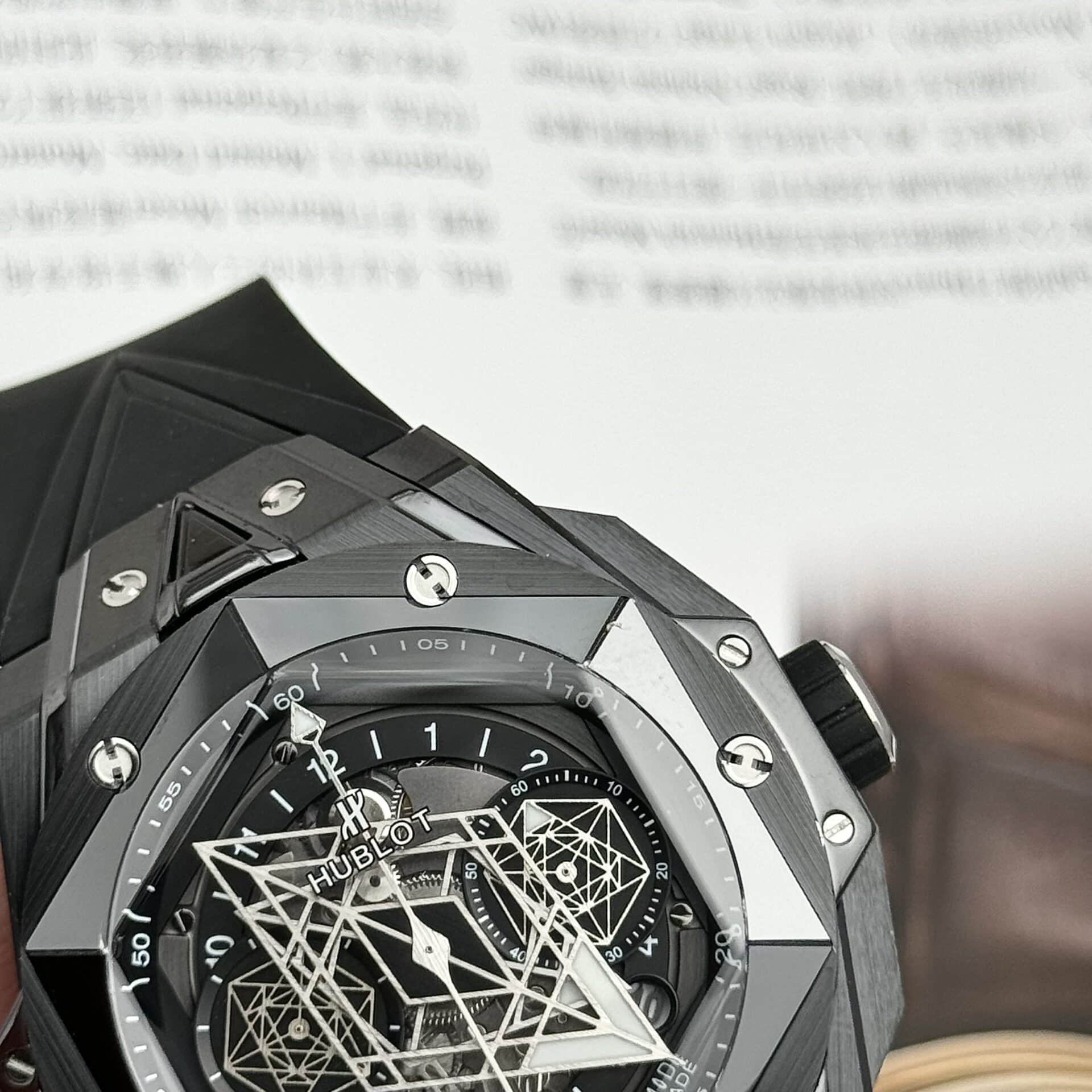 Hublot Big Bang Sang Bleu II Black Ceramic Black Dial Best Replica 45mm - Image 5