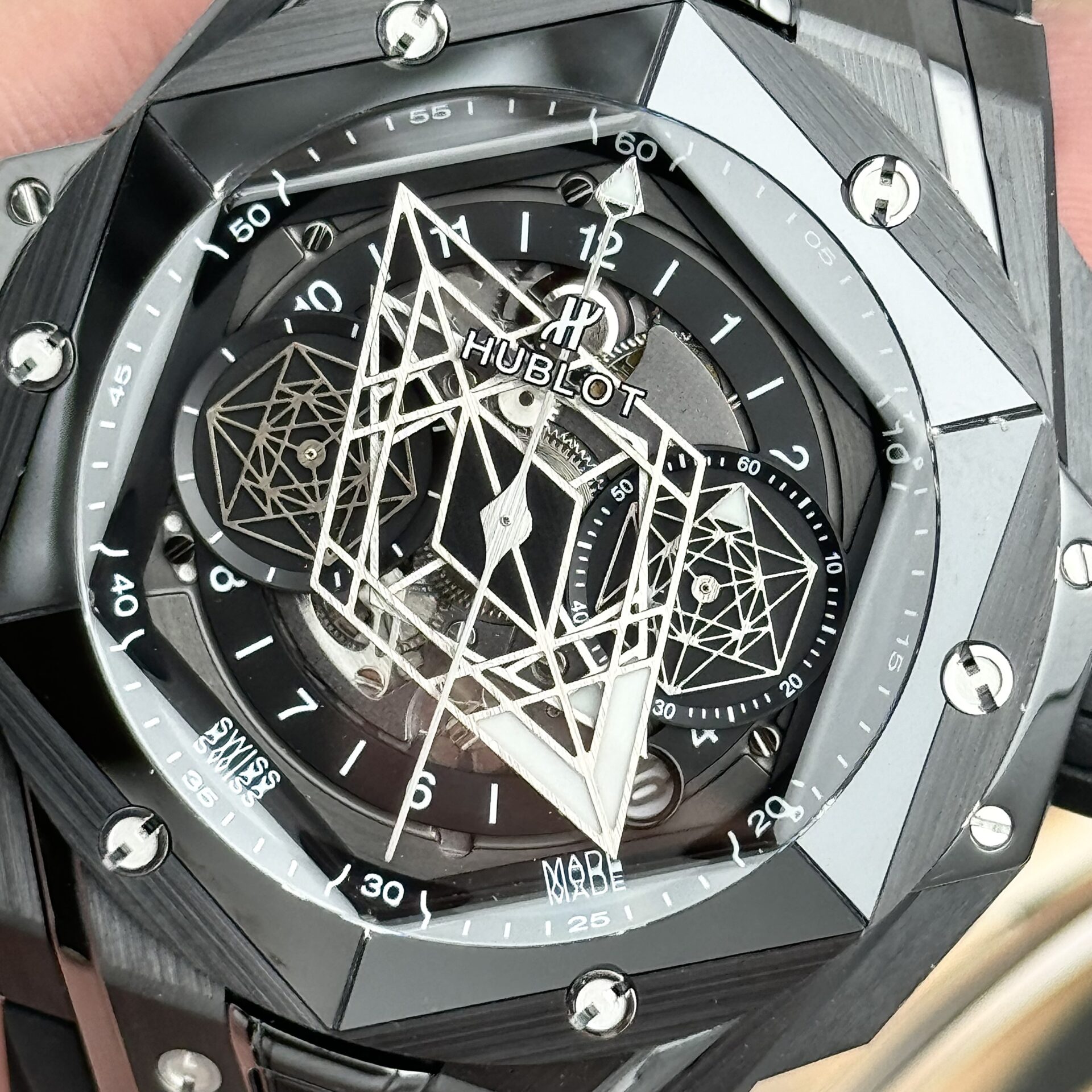 Hublot Big Bang Sang Bleu II Black Ceramic Black Dial Best Replica 45mm - Image 6