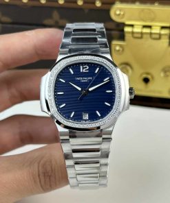 Patek Philippe Nautilus 7118/1200A-001 Blue Dial Diamond Bezel Best Replica 35.2mm