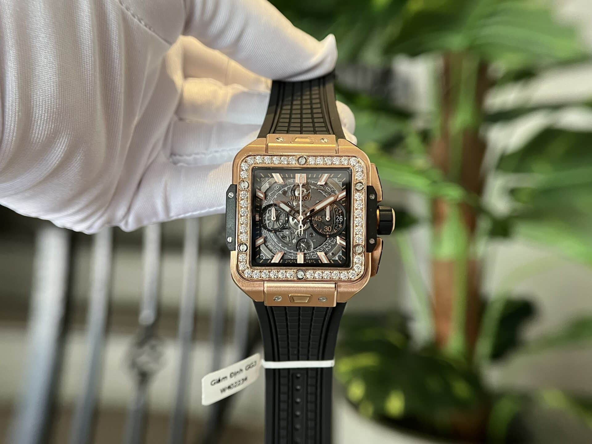 Hublot Square Bang King Gold Custom Moissanite Bezel Top Quality Replica 42mm - Image 2