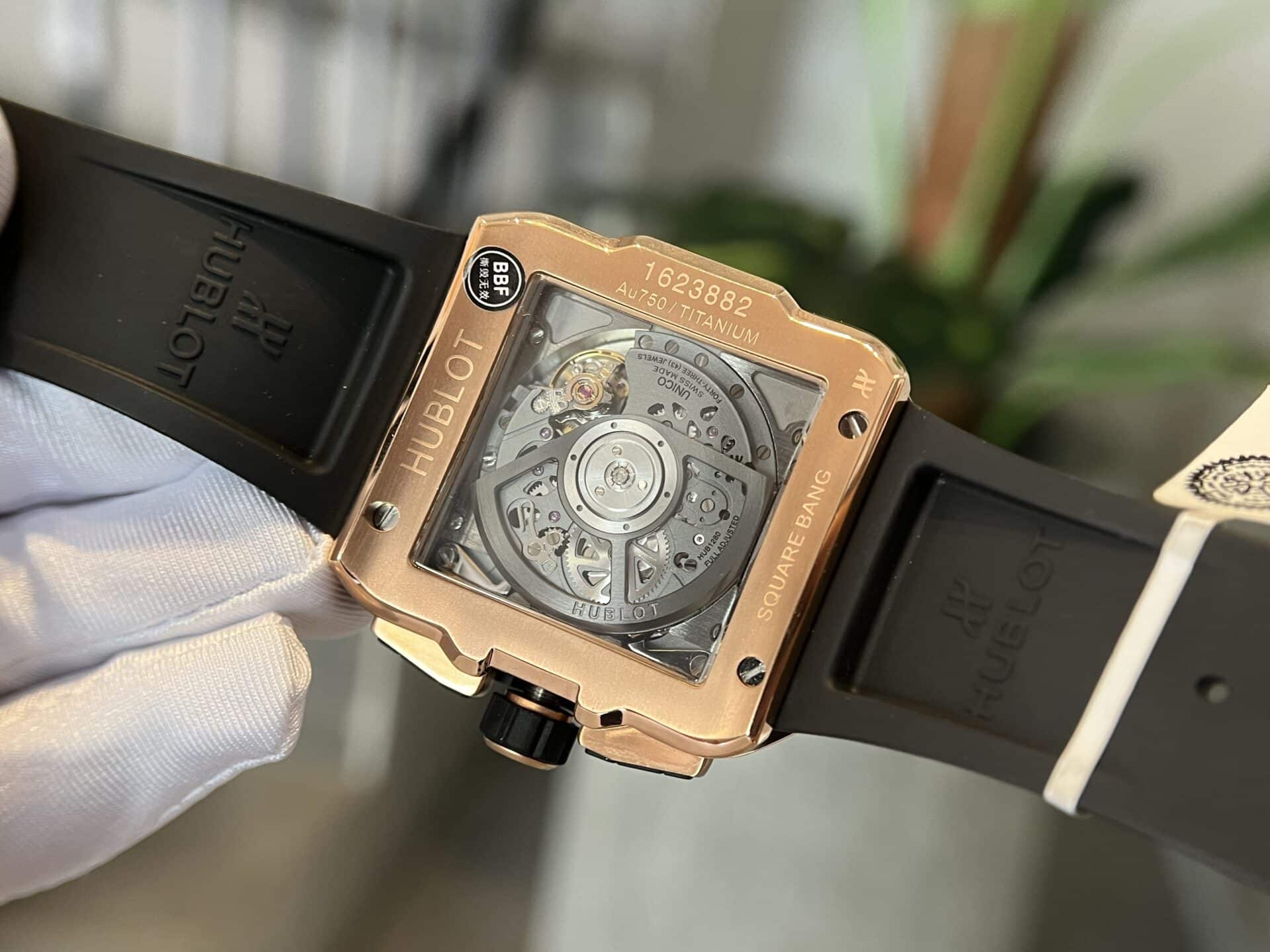 Hublot Square Bang King Gold Custom Moissanite Bezel Top Quality Replica 42mm - Image 7