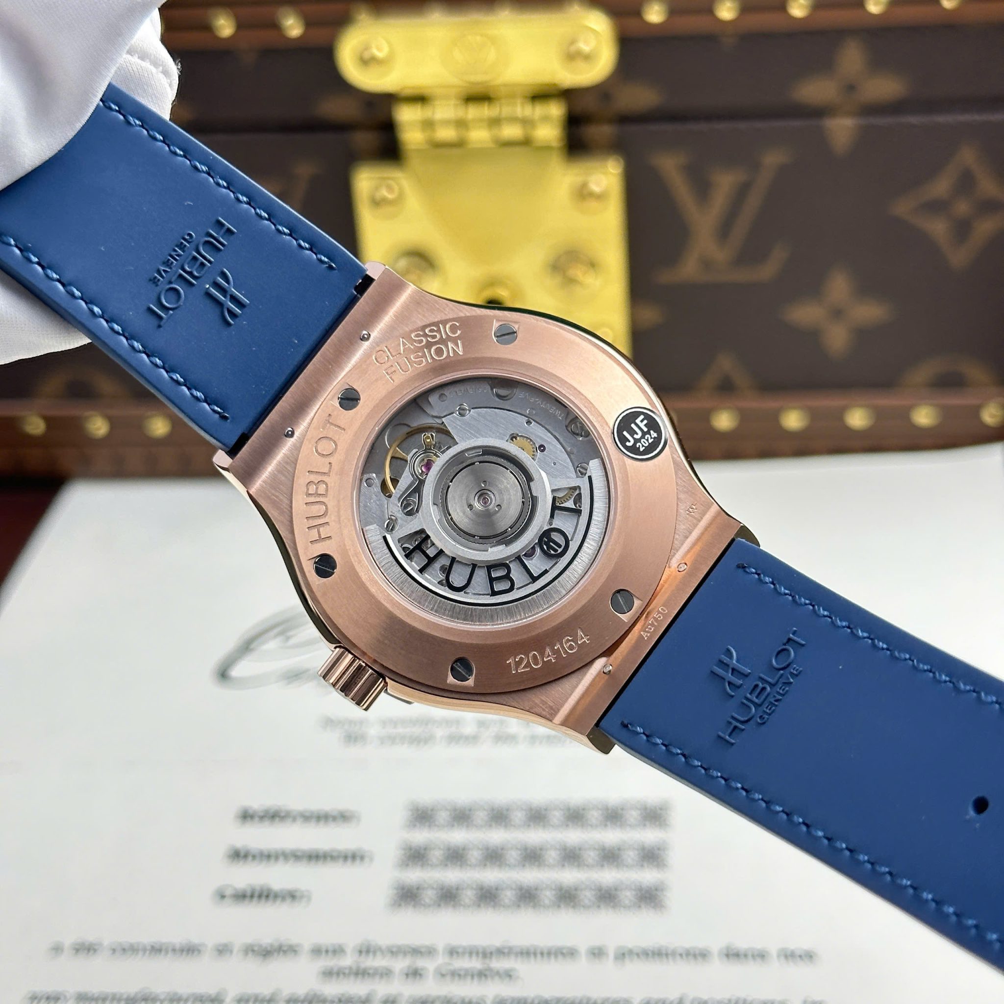 Hublot Classic Fusion King Gold Blue Dial Best Replica JJF 42mm - Image 8