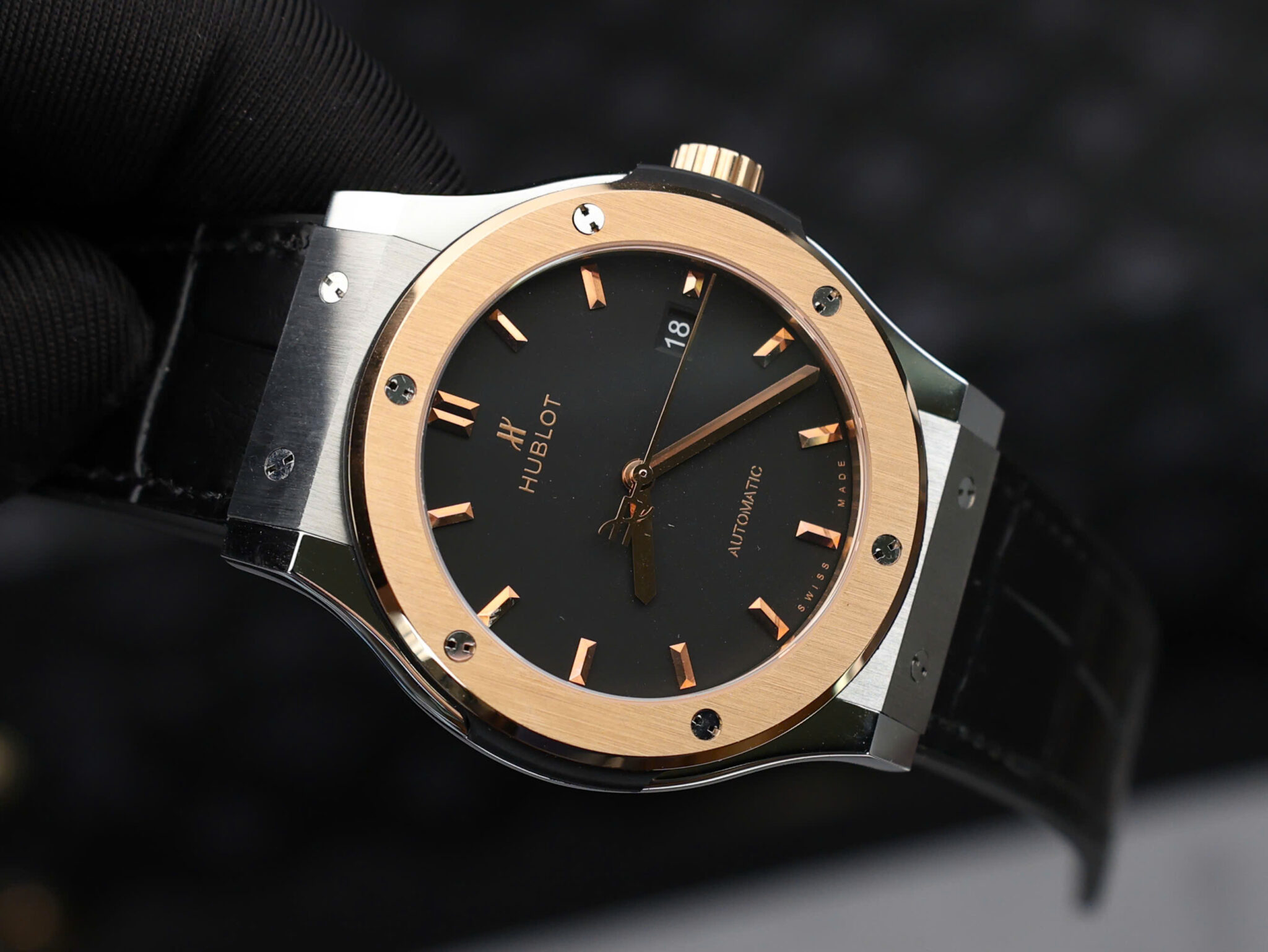 Hublot Classic Fusion Titanium King Gold Black Dial Best Replica 42mm - Image 5