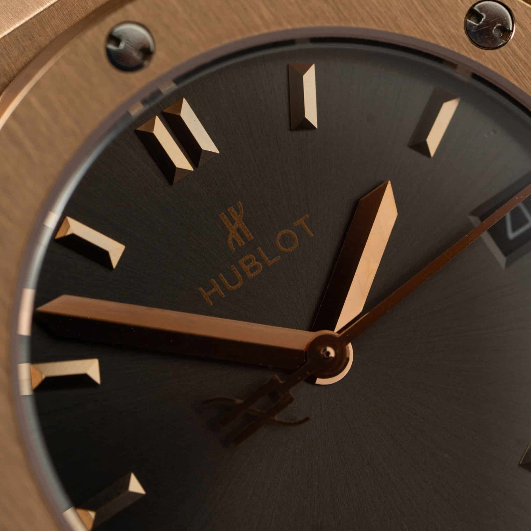 Hublot Classic Fusion King Gold Grey Dial Leather Strap Lady Watch Replica 33mm - Image 5