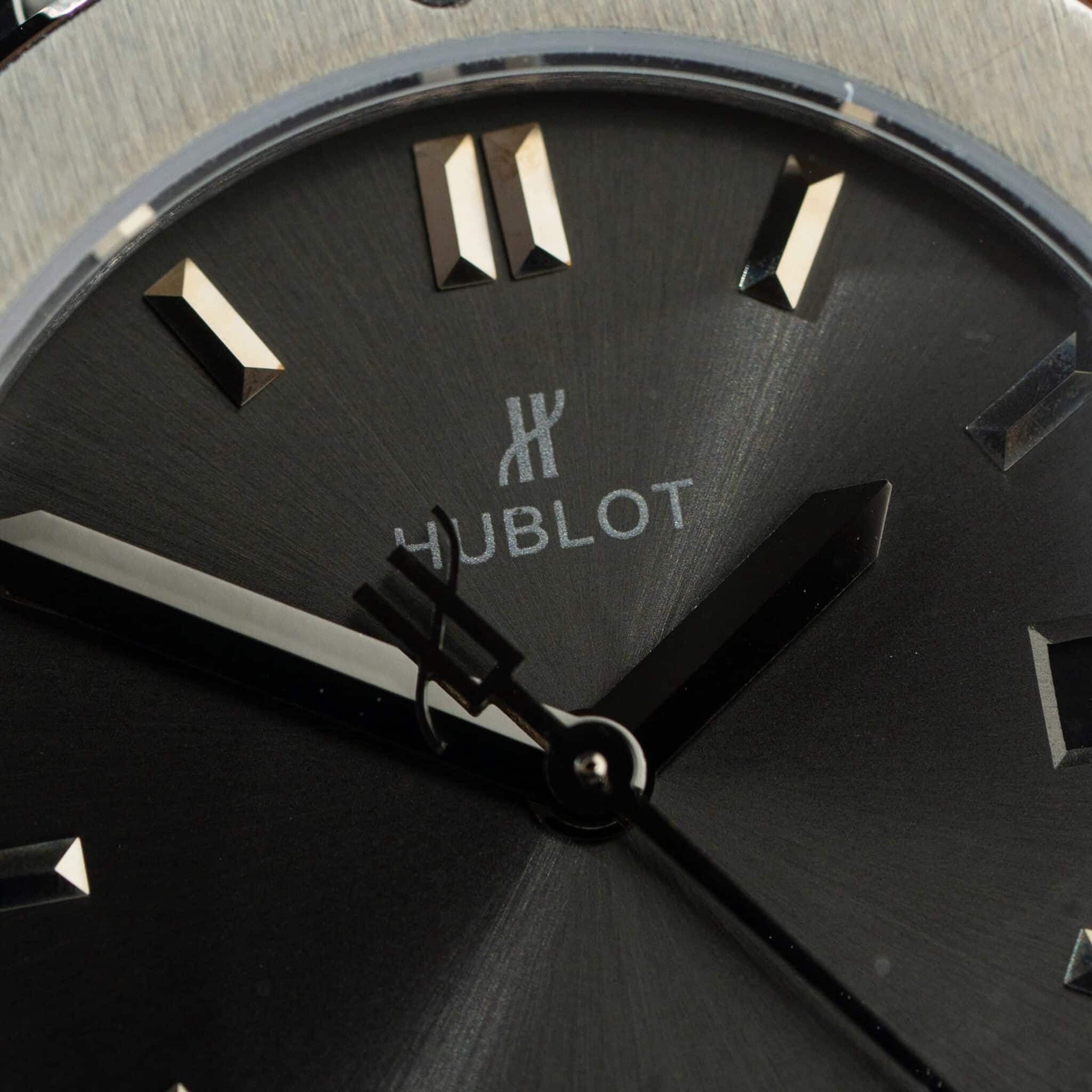 Hublot Classic Fusion Titanium Grey Dial Leather Strap Lady Watch Replica 33mm - Image 4