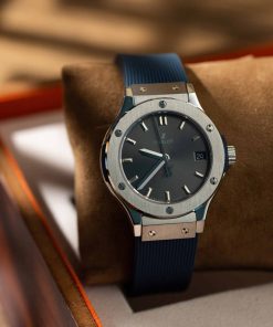 Hublot Classic Fusion Titanium Grey Dial Rubber Lady Watch Replica 33mm