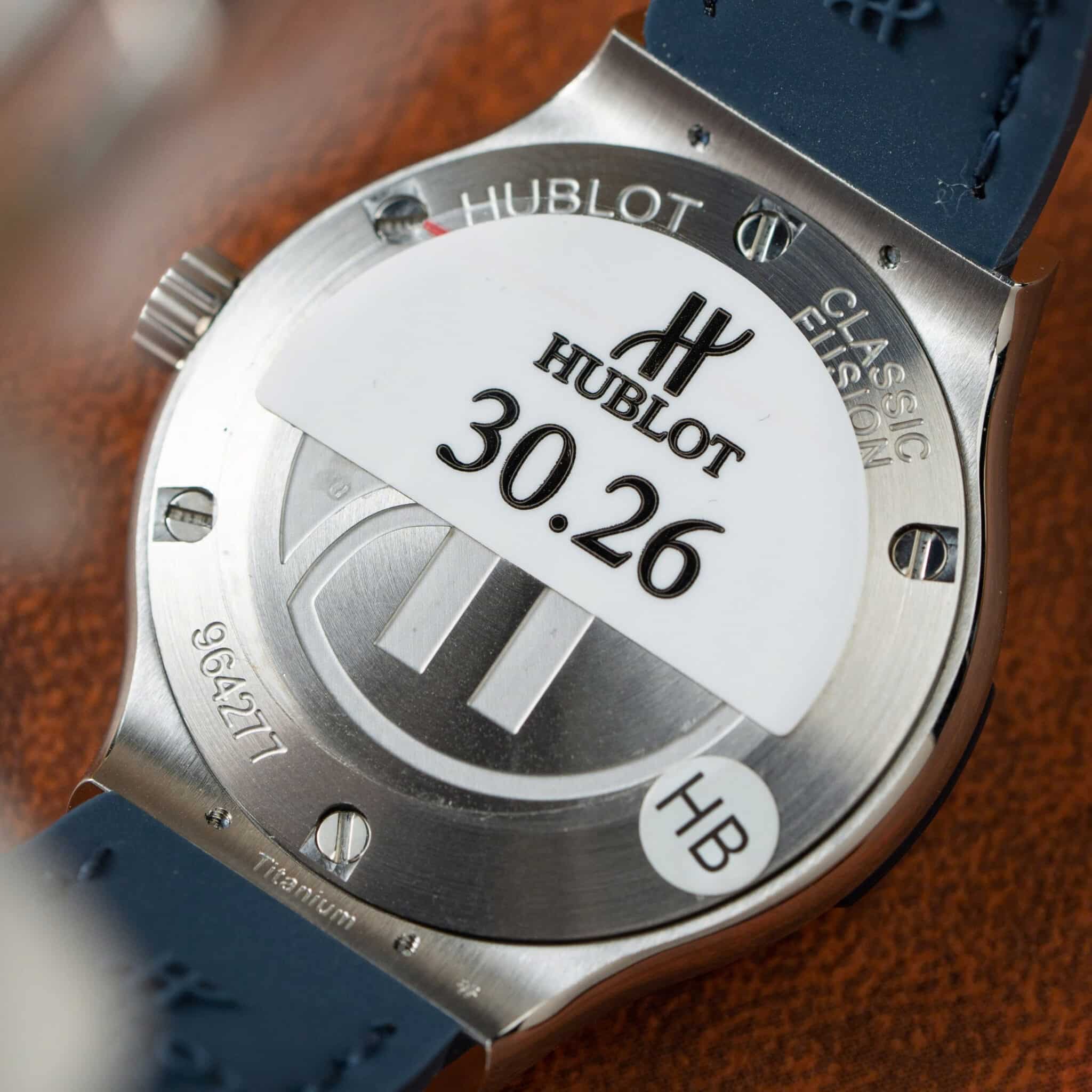 Hublot Classic Fusion Titanium Navy Blue Dial Leather Lady Watch Replica 33mm - Image 8