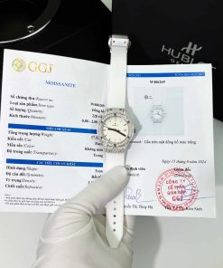 Hublot Classic Fusion Titanium Pavé White Dial Custom Moissanite Rubber Strap Best Replica 33mm