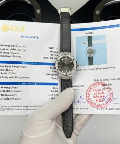 Hublot Classic Fusion Titanium Pavé Grey Dial Custom Moissanite Leather Best Replica 33mm