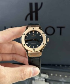 Hublot Classic Fusion King Gold Black Dial Best Replica JJF 38mm