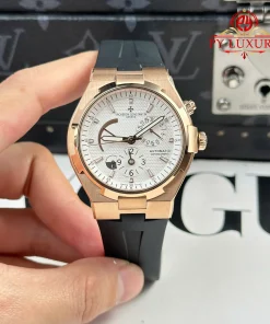 Vacheron Constantin Overseas Dual Time 47450/000r-9404 Rose Gold White Dial Rubber Band Best Replica 42mm