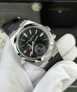 Vacheron Constantin Overseas Dual Time 7900V/110A-B546 Black Dial Leather Strap Swiss Replica PZF 41mm