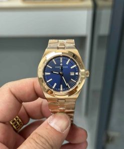 Vacheron Constantin Overseas 4600V/200R-B979 Rose Gold Blue Dial Lady Watch Swiss Replica 35mm