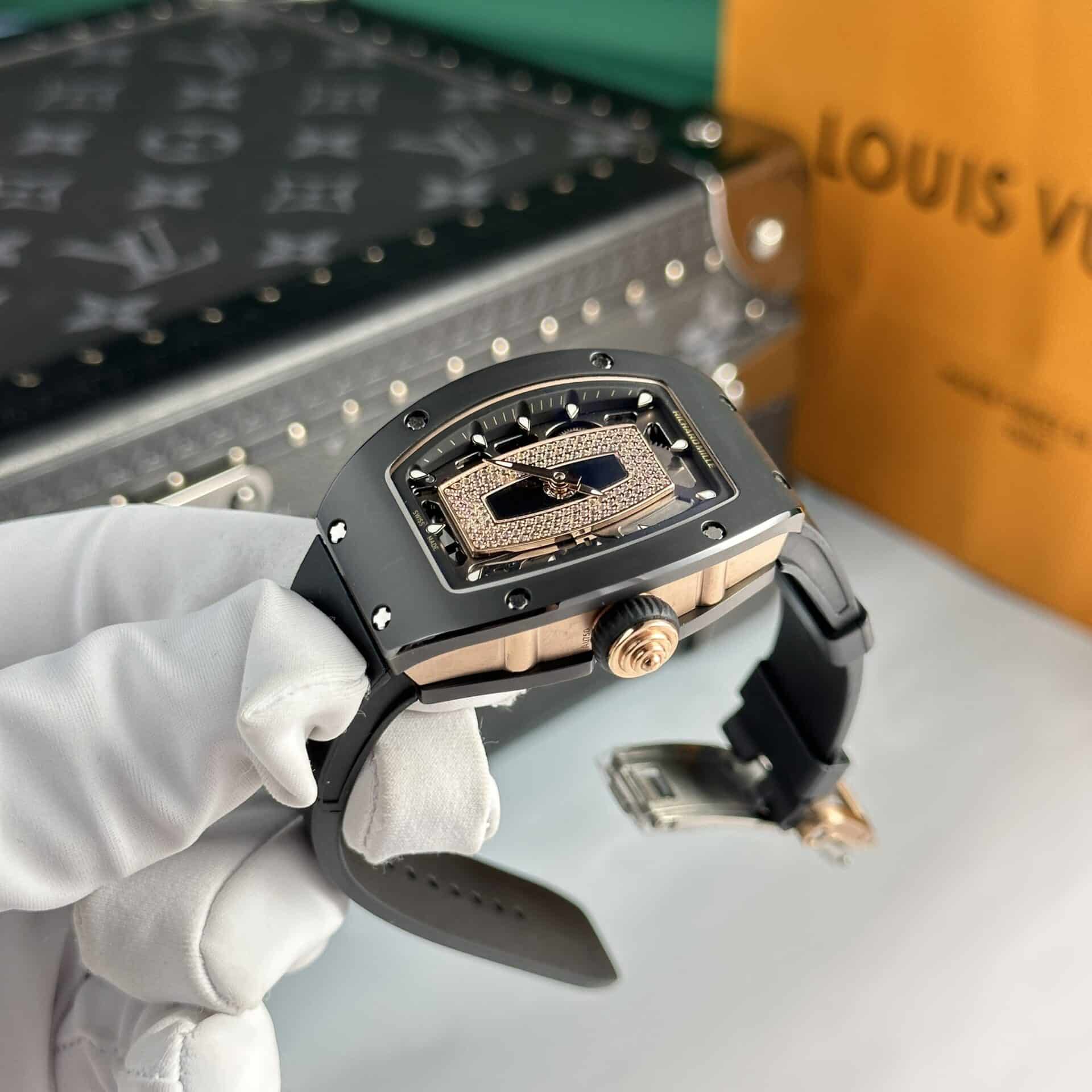 Richard Mille RM07-01 Ceramic Rose Gold Black Lip Best Replica 45.32 X 32.3mm - Image 3