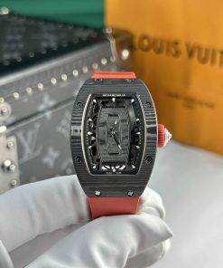 Richard Mille RM07-01 Black Carbon Red Rubber Best Quality Replica 45.32 X 32.3mm
