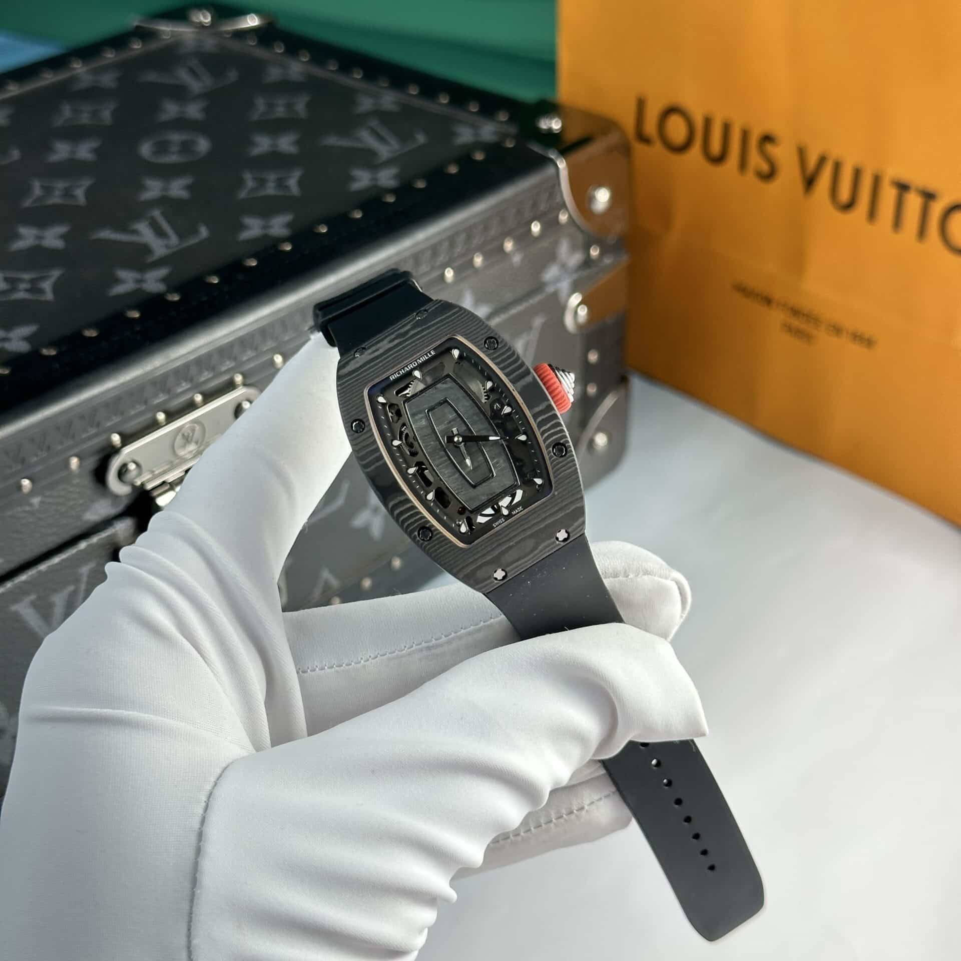 Richard Mille RM07-01 Black Carbon Black Rubber Best Quality Replica 45.32 X 32.3mm - Image 2