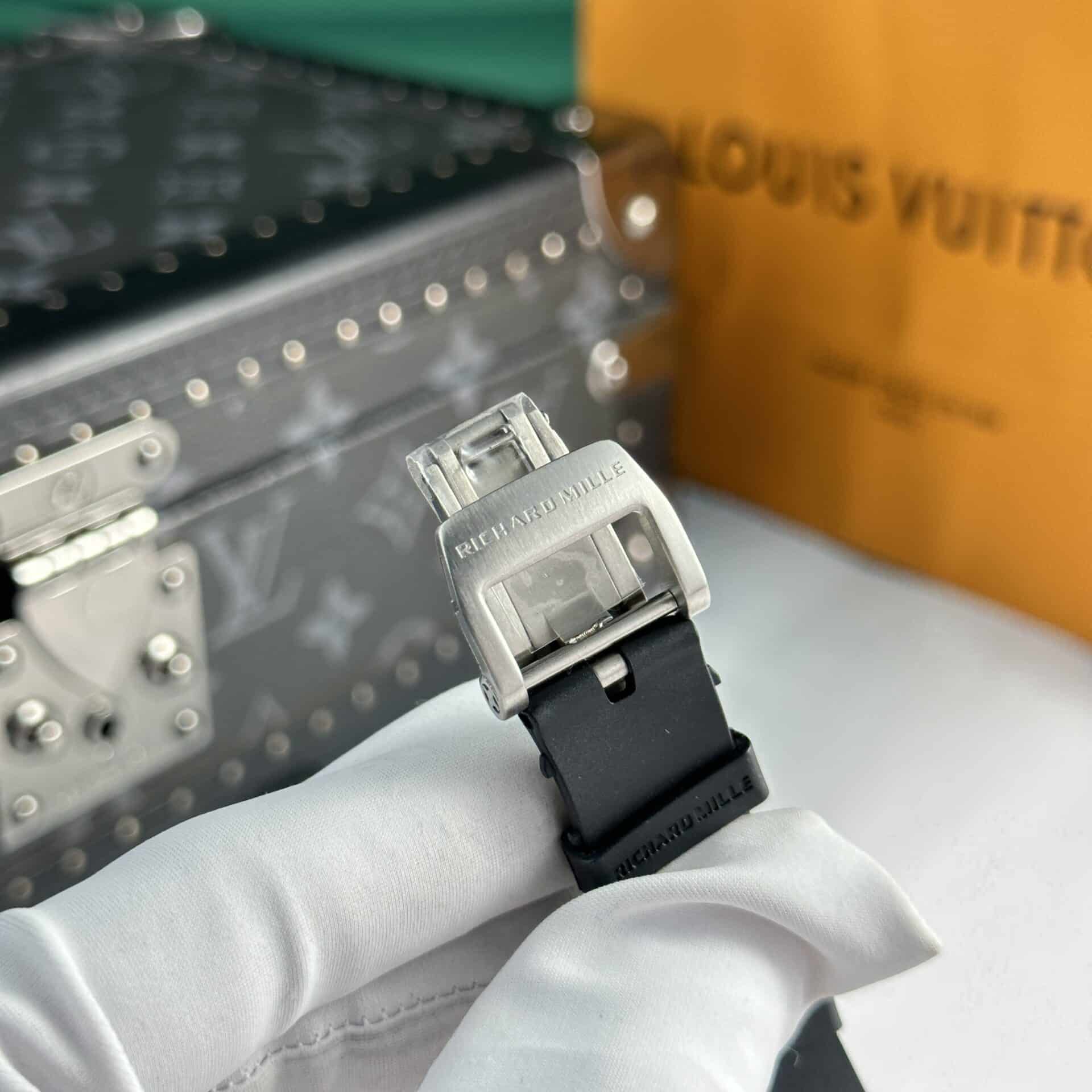 Richard Mille RM07-01 Black Carbon Black Rubber Best Quality Replica 45.32 X 32.3mm - Image 8