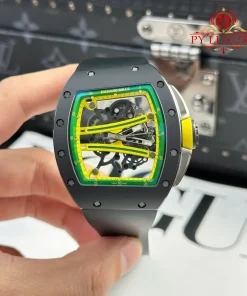 Richard Mille RM61-01 Yohan Blake ‘Green’ Black Ceramic Rubber Strap 1:1 Best Replica ZF 42.7mm X 50.23mm
