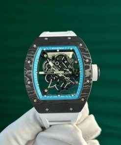 Richard Mille RM055 Yas Marina Circuit Carbon TPT White Rubber Strap 1:1 Super Clone ZF 42.7mm