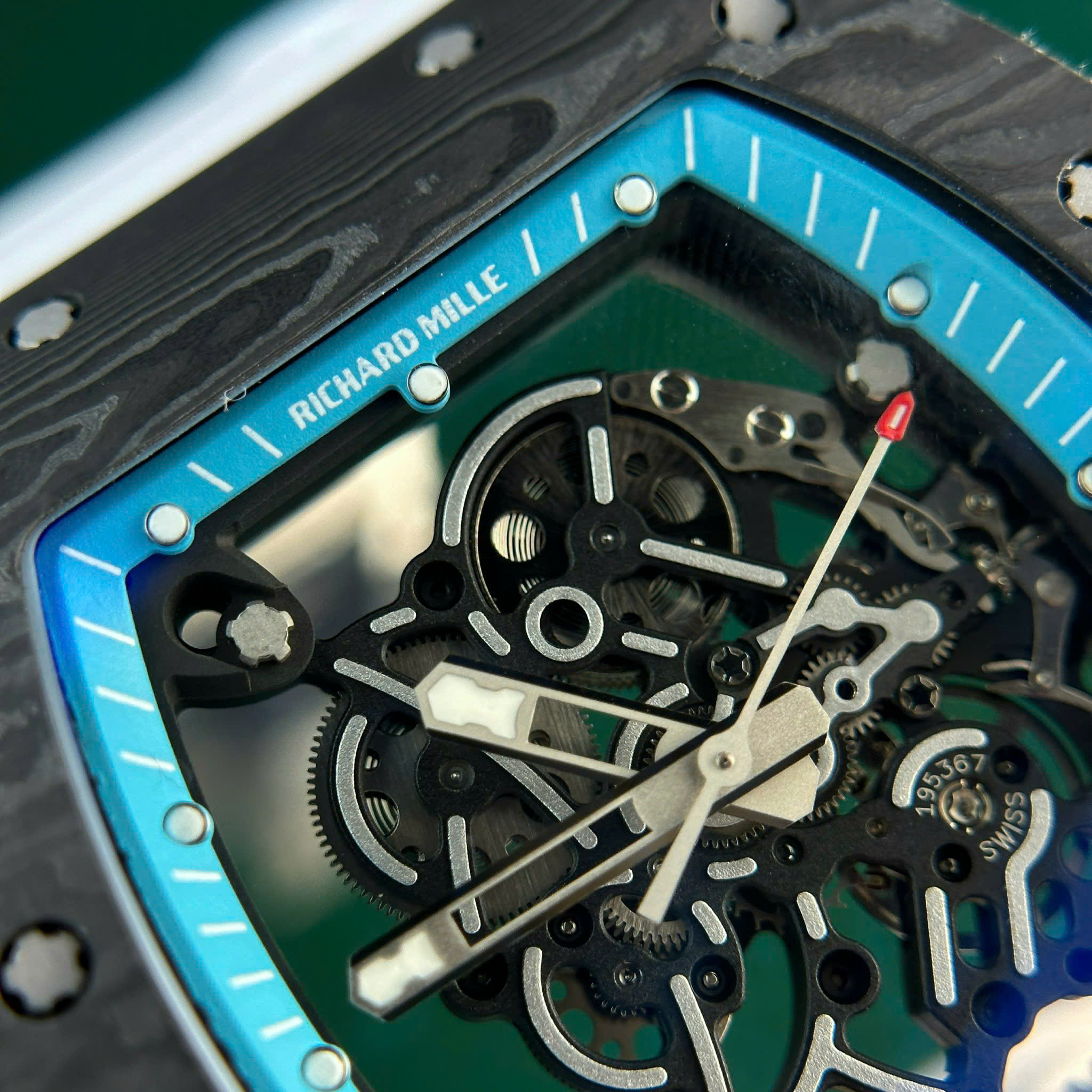 Richard Mille RM055 Yas Marina Circuit Carbon TPT White Rubber Strap 1:1 Super Clone ZF 42.7mm - Image 6