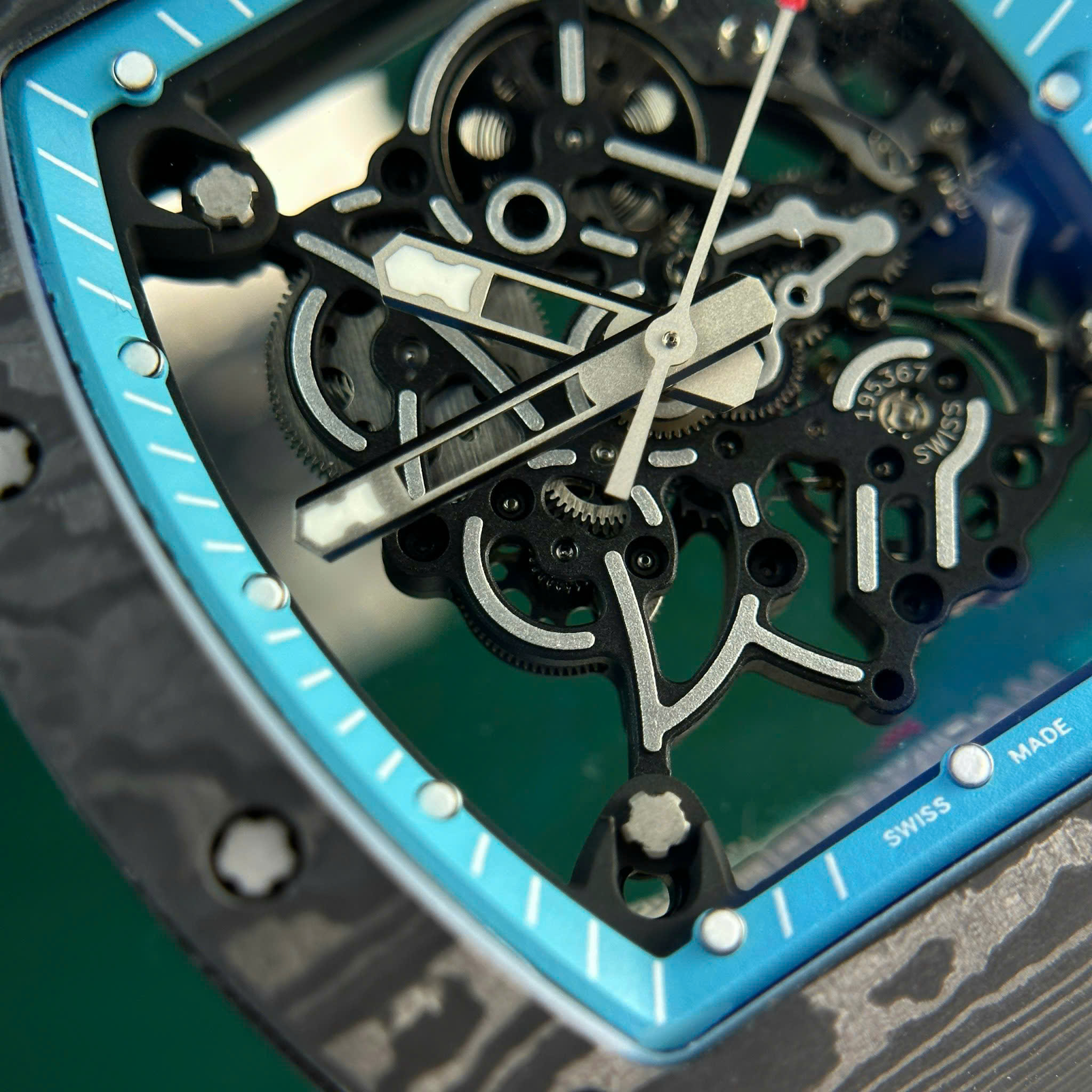 Richard Mille RM055 Yas Marina Circuit Carbon TPT White Rubber Strap 1:1 Super Clone ZF 42.7mm - Image 8