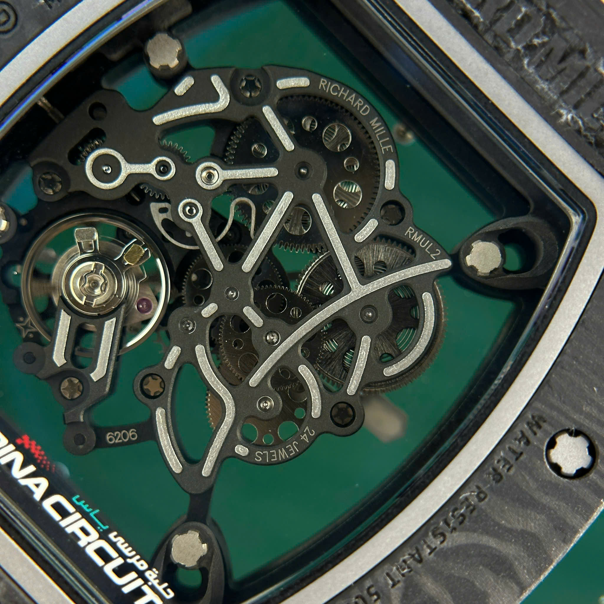 Richard Mille RM055 Yas Marina Circuit Carbon TPT White Rubber Strap 1:1 Super Clone ZF 42.7mm - Image 11