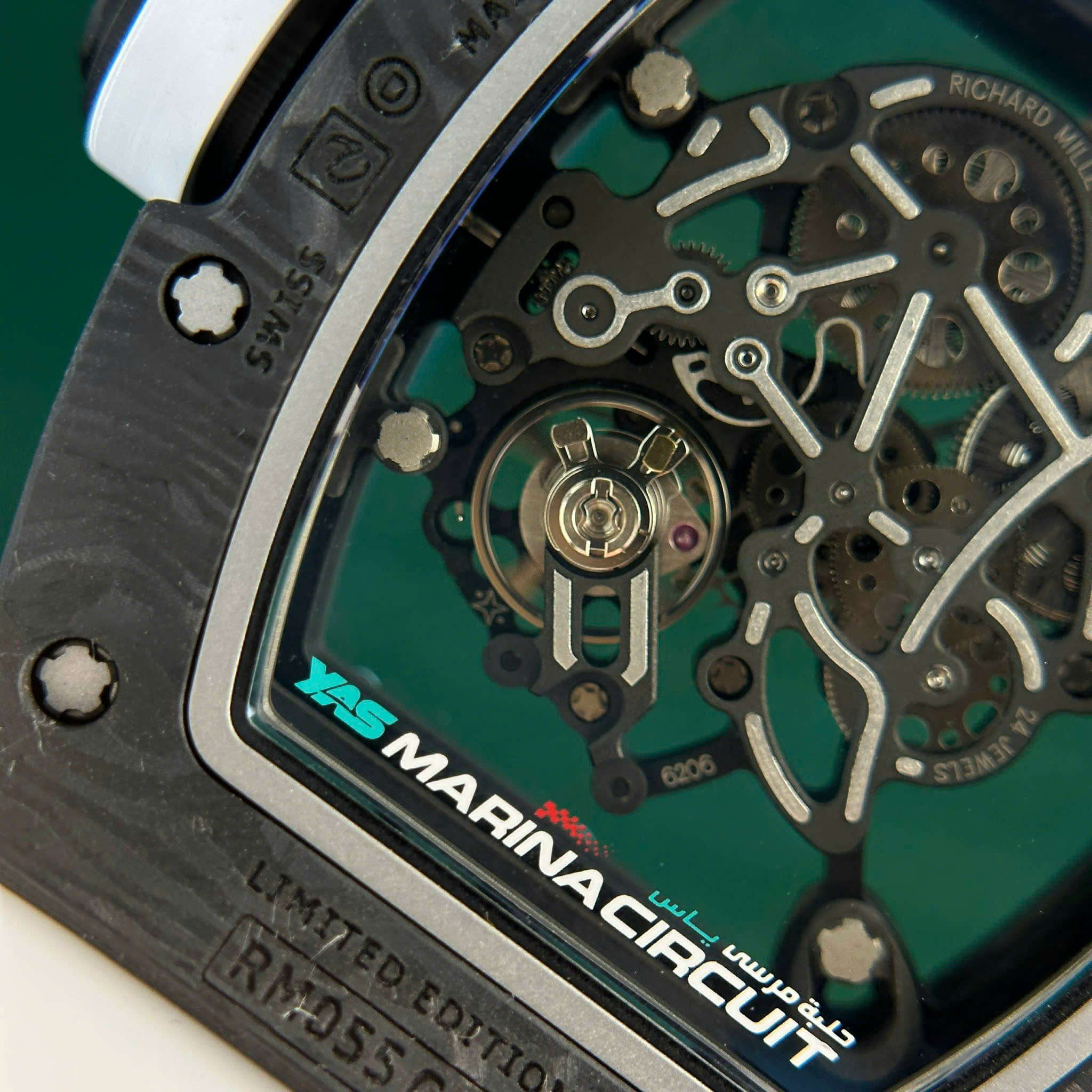 Richard Mille RM055 Yas Marina Circuit Carbon TPT White Rubber Strap 1:1 Super Clone ZF 42.7mm - Image 12