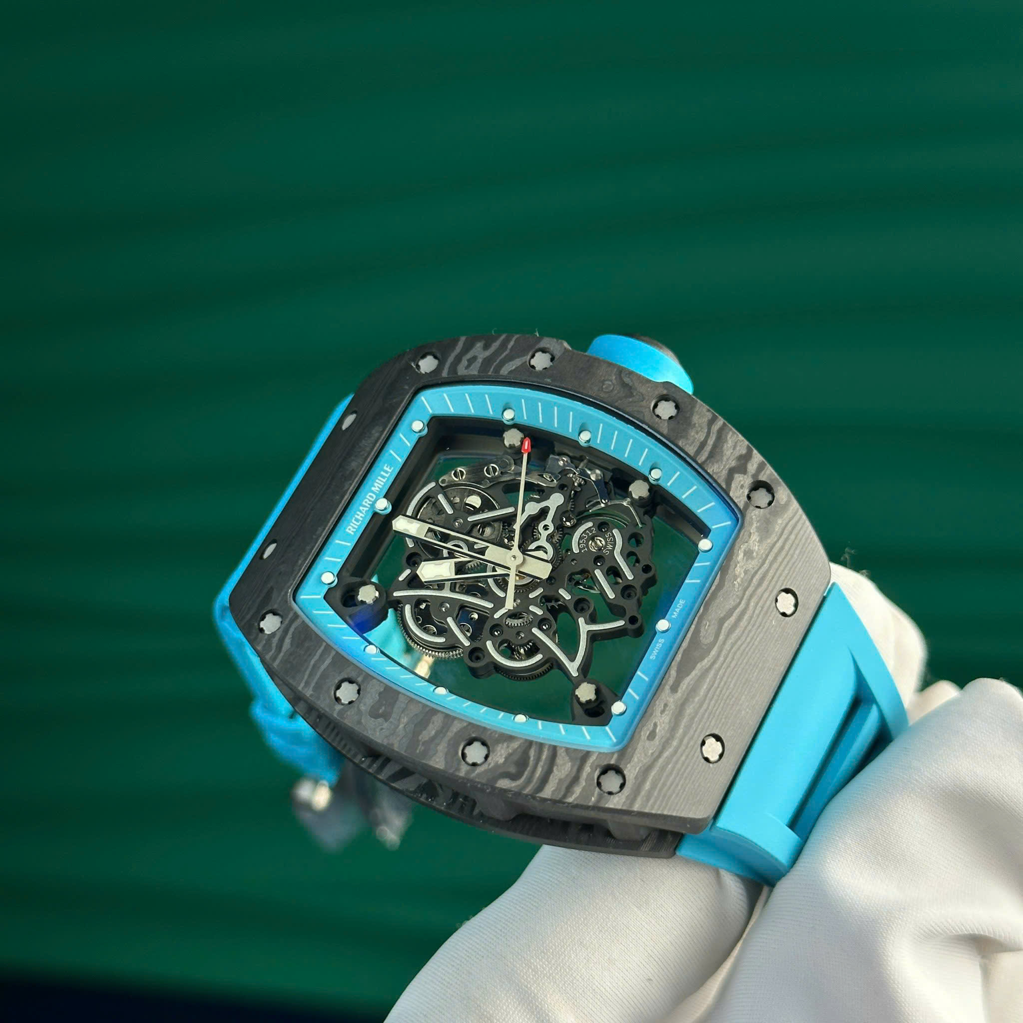 Richard Mille RM055 Bubba Watson Yas Marina Circuit Carbon TPT Blue Rubber Strap 1:1 Super Clone ZF 42.7mm - Image 3