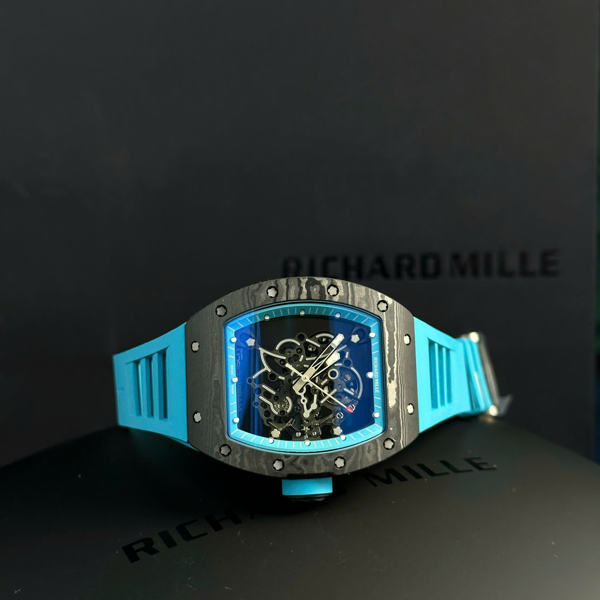 Richard Mille RM055 Bubba Watson Yas Marina Circuit Carbon TPT Blue Rubber Strap 1:1 Super Clone ZF 42.7mm - Image 4