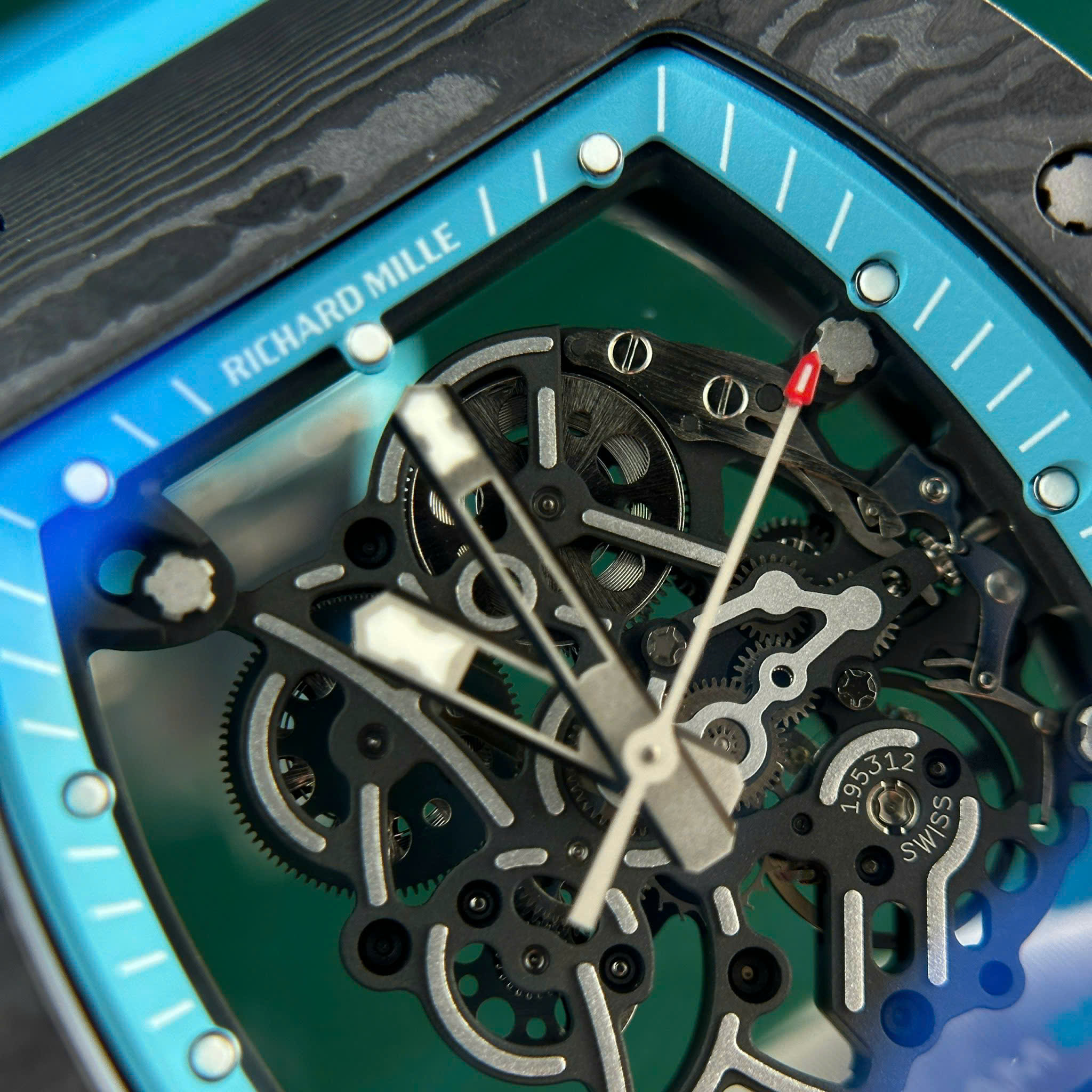Richard Mille RM055 Bubba Watson Yas Marina Circuit Carbon TPT Blue Rubber Strap 1:1 Super Clone ZF 42.7mm - Image 5