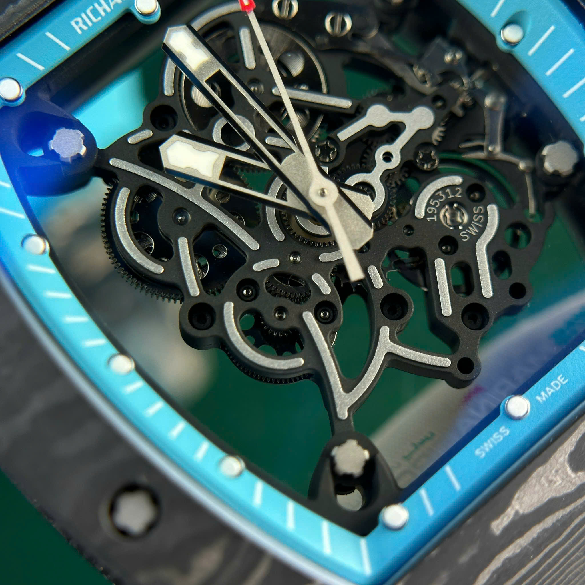 Richard Mille RM055 Bubba Watson Yas Marina Circuit Carbon TPT Blue Rubber Strap 1:1 Super Clone ZF 42.7mm - Image 7