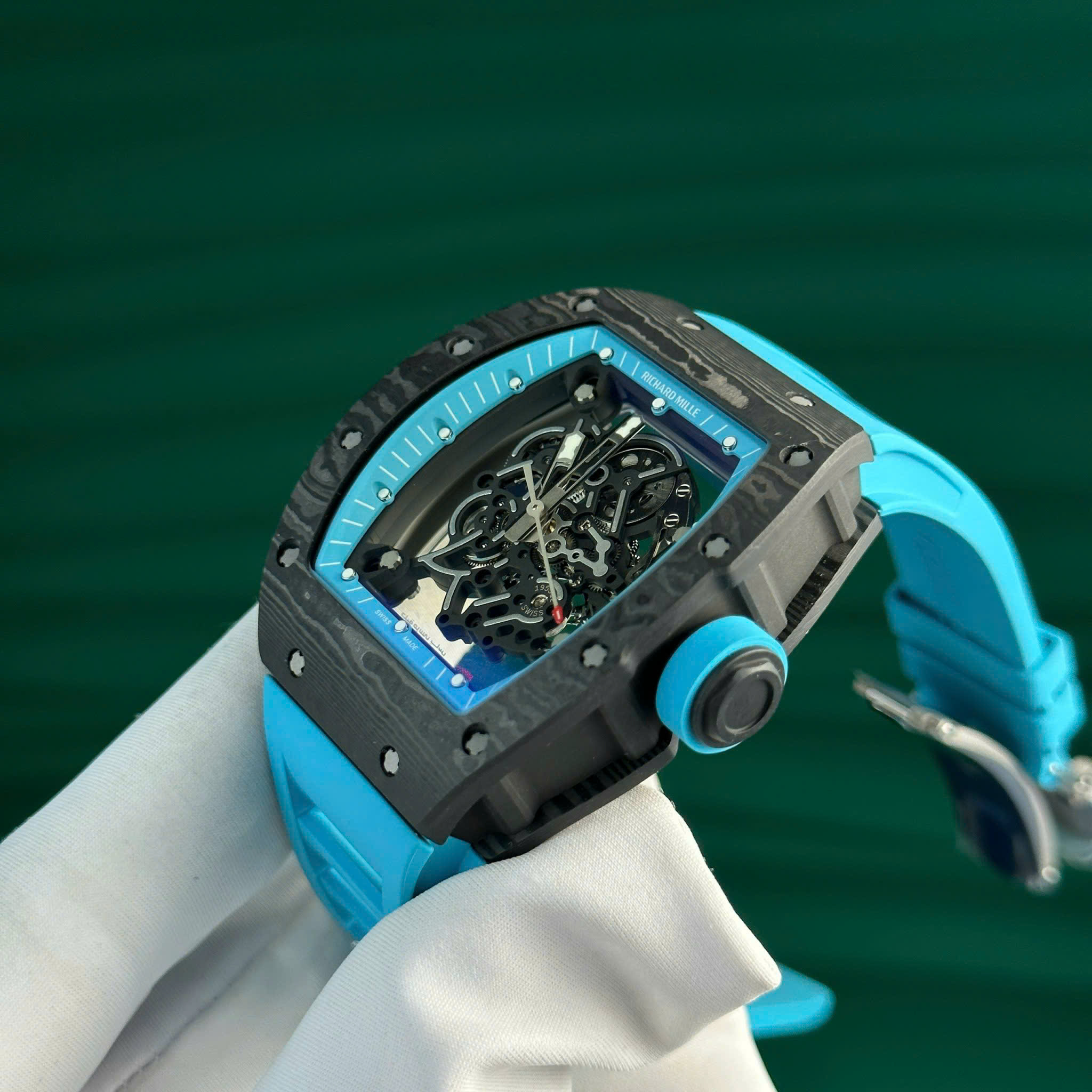 Richard Mille RM055 Bubba Watson Yas Marina Circuit Carbon TPT Blue Rubber Strap 1:1 Super Clone ZF 42.7mm - Image 8