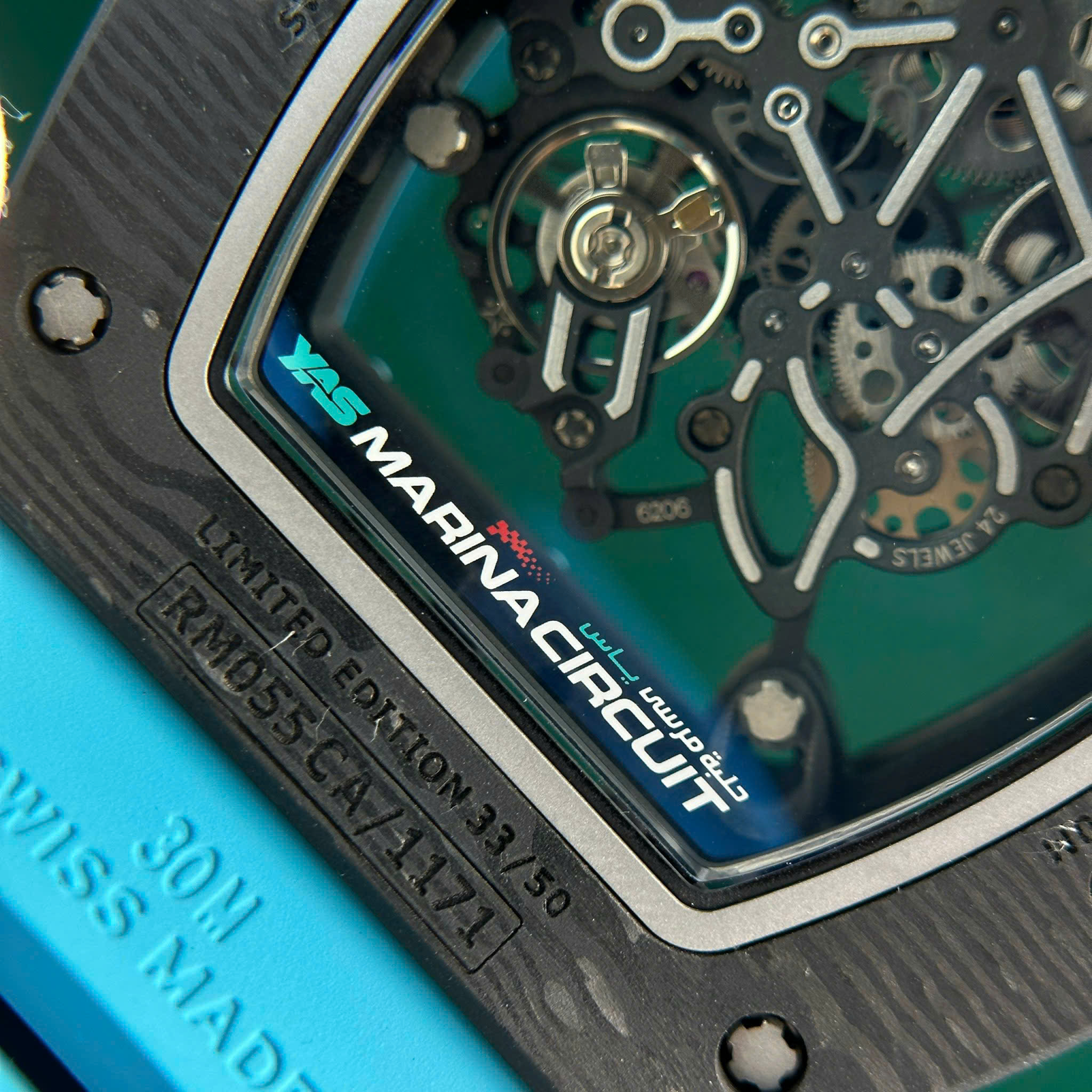 Richard Mille RM055 Bubba Watson Yas Marina Circuit Carbon TPT Blue Rubber Strap 1:1 Super Clone ZF 42.7mm - Image 12