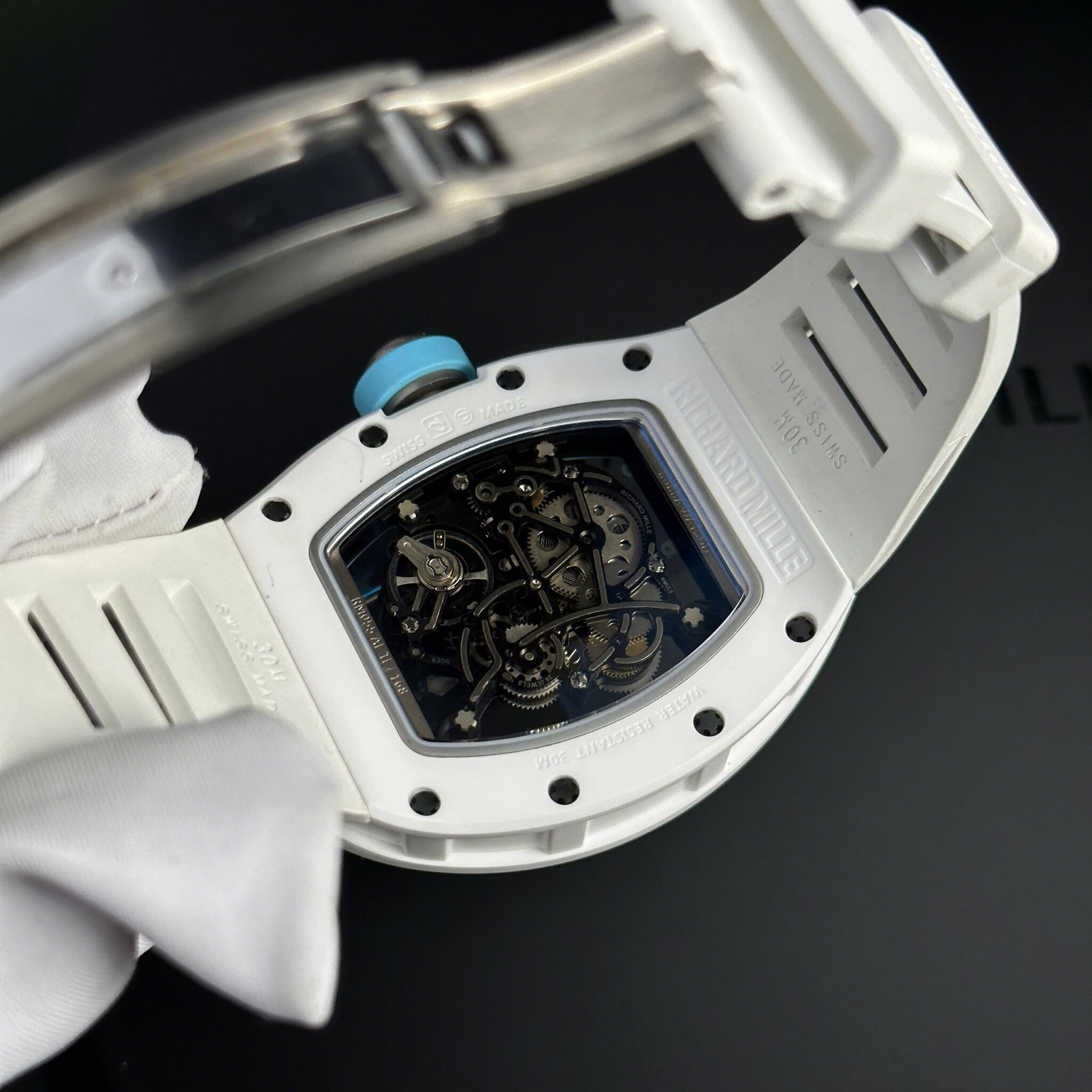Richard Mille RM055 White Ceramic Bubba Watson Asia Blue Best Replica BBR V3 42.7mm - Image 8
