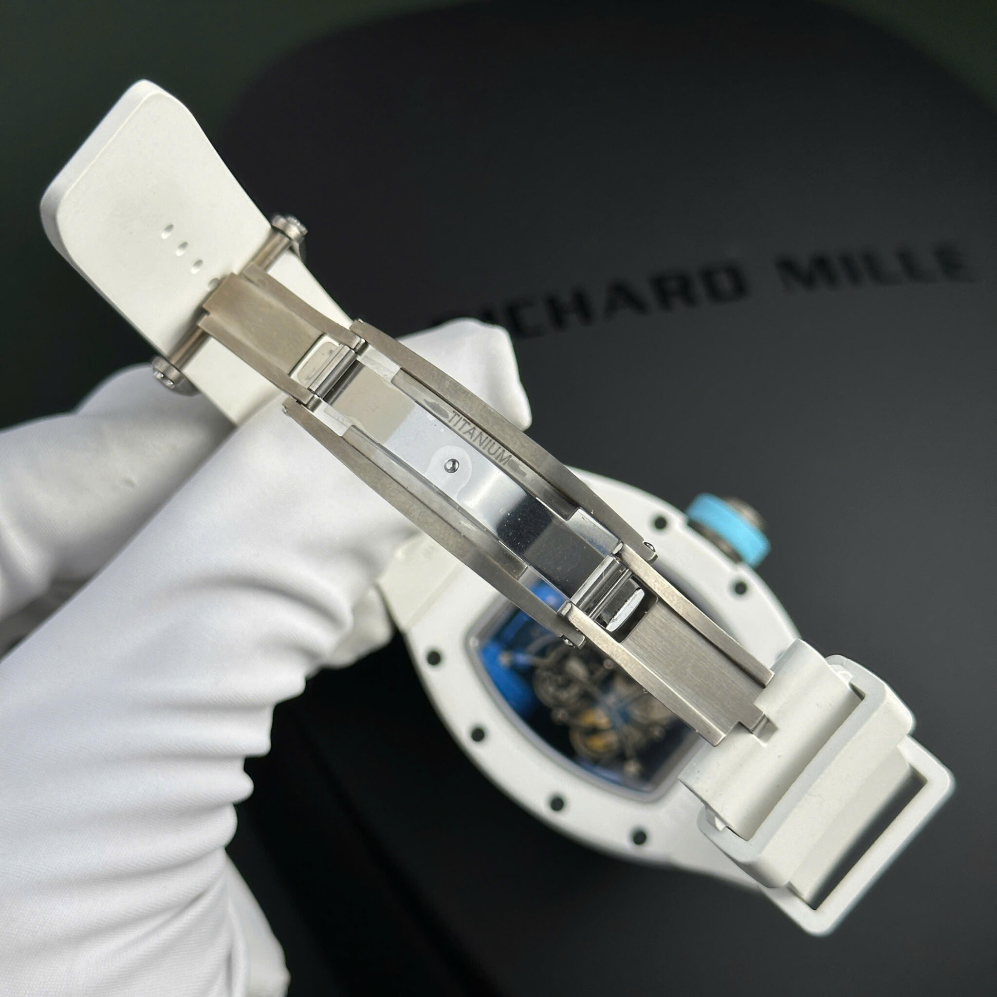 Richard Mille RM055 White Ceramic Bubba Watson Asia Blue Best Replica BBR V3 42.7mm - Image 9